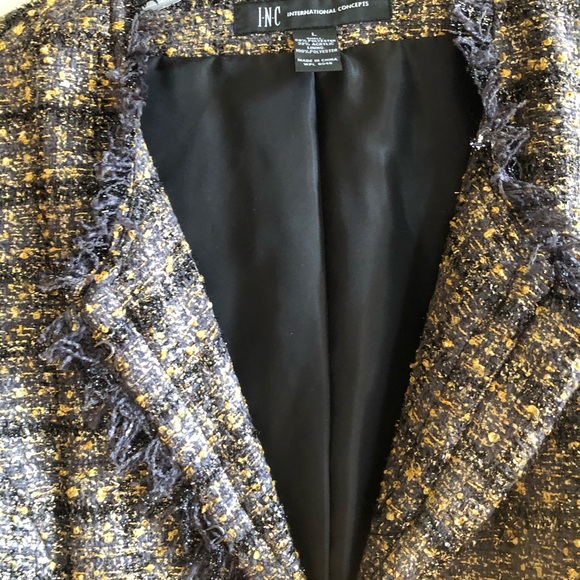 INC | Tweed Eyelash Cropped Jacket - Picture 4 of 5